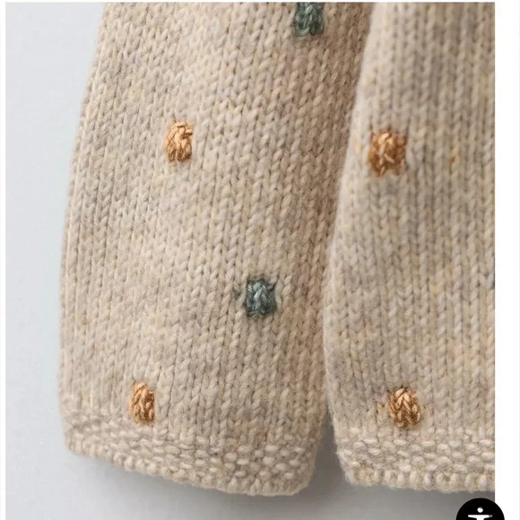 NWOT Zara Baby Bobble Knit Sweater Gray , size 1-3 months - Picture 3 of 10